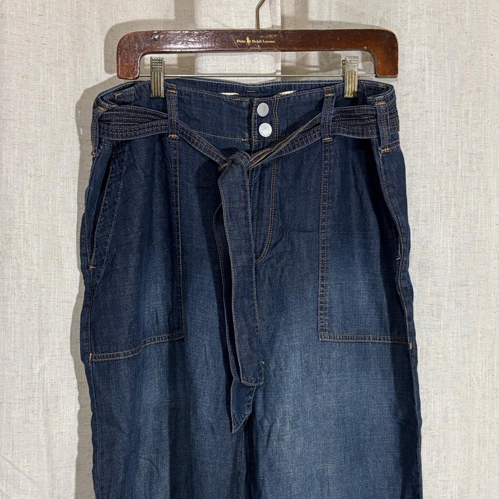 Seven7 Women’s Dark Indigo Relaxed Wide Leg Belted Denim Jeans